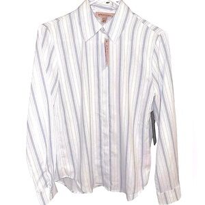 Philosophy BRAND NEW blue and white Striped Button Down Shirt Womens size XS